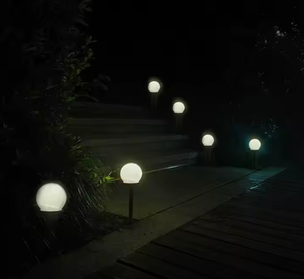 Estaca Luz Led solar jardín Modelo Esfera - Pack x 3 - Imagen 5