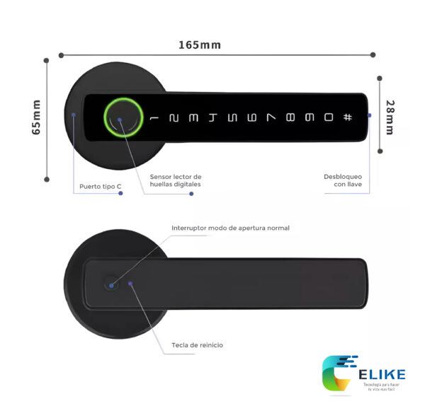 Cerradura inteligente Elike Miami Bluetooth Tuya - Imagen 5