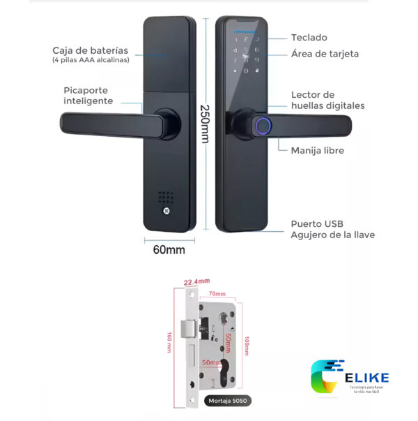 Cerradura inteligente Elike NewYork - WIFI - Imagen 7