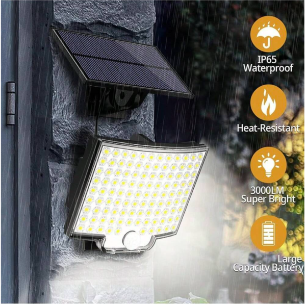 Reflector solar 106 Leds con 3 modos, control remoto y sensor movimiento - Imagen 4