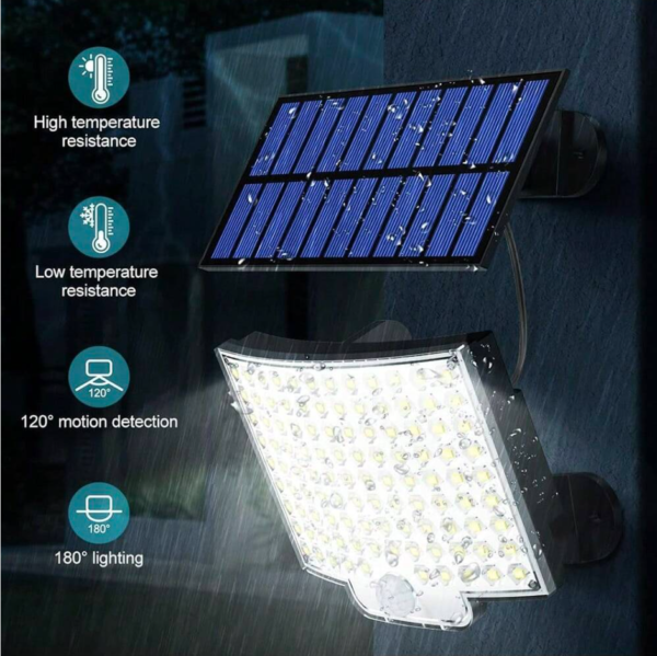 Reflector solar 106 Leds con 3 modos, control remoto y sensor movimiento - Imagen 3