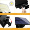 Reflector solar 106 Leds con 3 modos, control remoto y sensor movimiento - Imagen 2