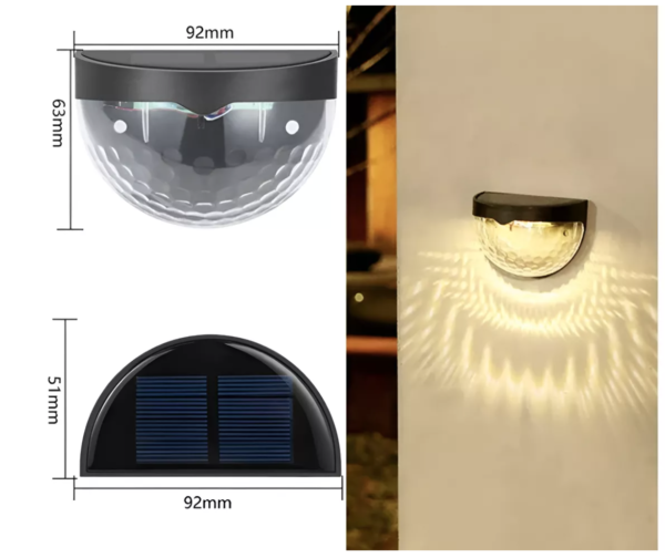 Aplique Led Luz Solar Pared  Exterior Casa/Patio - Pack x 2 - Imagen 3