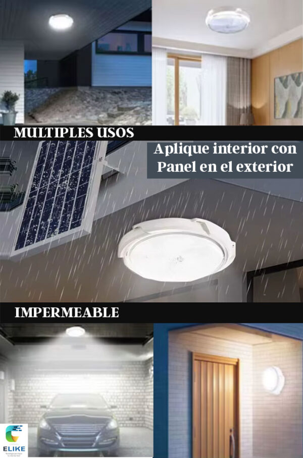 Aplique solar Led Interior/exterior 120W ctrol remoto calido