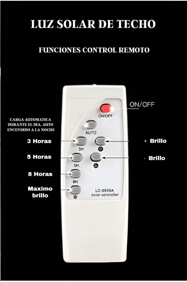 Aplique solar Led Interior/exterior 120W ctrol remoto calido