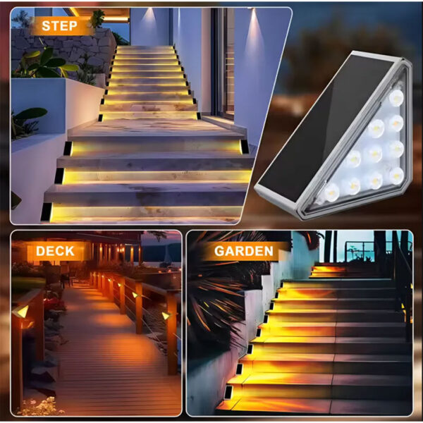 Aplique solar Led Escalones escaleras con sensor movimiento