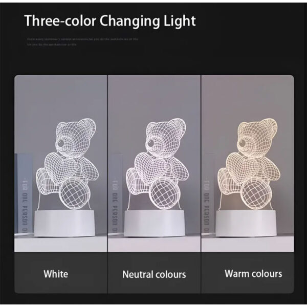 Lámpara LED 3D – Figura OSO– Luz Cálida - USB