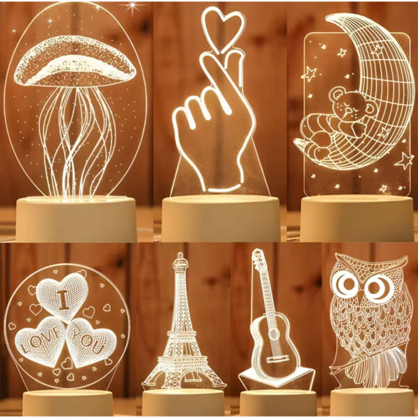 Lámpara LED 3D – Figura Luna– Luz Cálida - USB