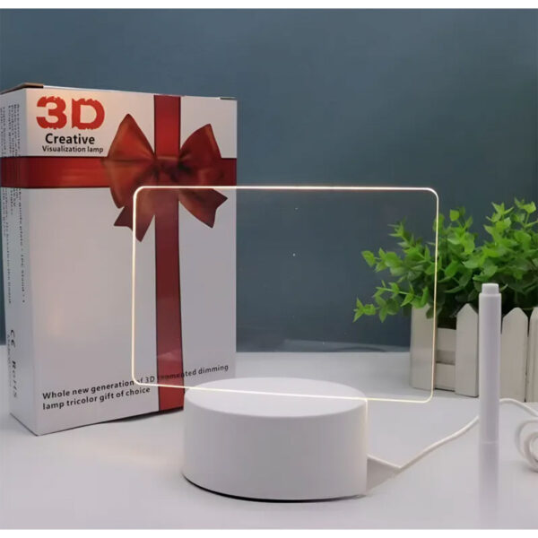 Lámpara LED 3D – Pizarra creativa– Luz Cálida - USB