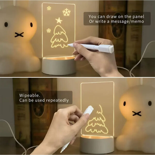 Lámpara LED 3D – Pizarra creativa– Luz Cálida - USB