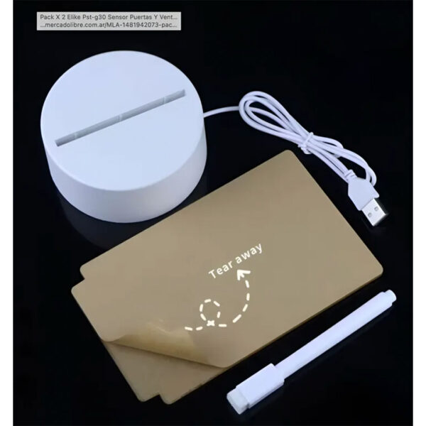 Lámpara LED 3D – Pizarra creativa– Luz Cálida - USB