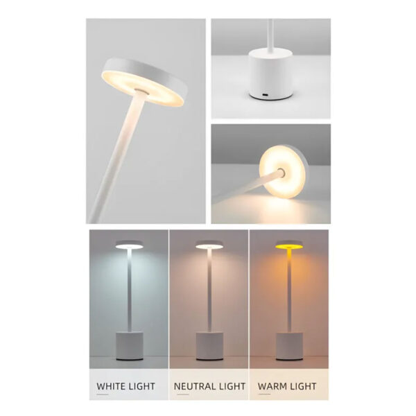 Lámpara de Mesa LED–Regulable-Aluminio–USB–Táctil-Recargable - Bruselas