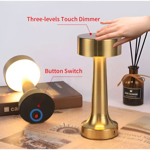 Lámpara de Mesa LED–Regulable-Aluminio–USB–Táctil-Recargable Venecia