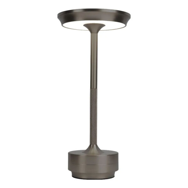 Lámpara de Mesa de Aluminio Praga - LED Regulable Táctil, con USB y Recargable