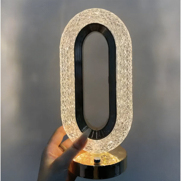 Lámpara de Mesa - Velador LED–Simil Cristal .USB–Táctil-Recargable Modelo Chicago
