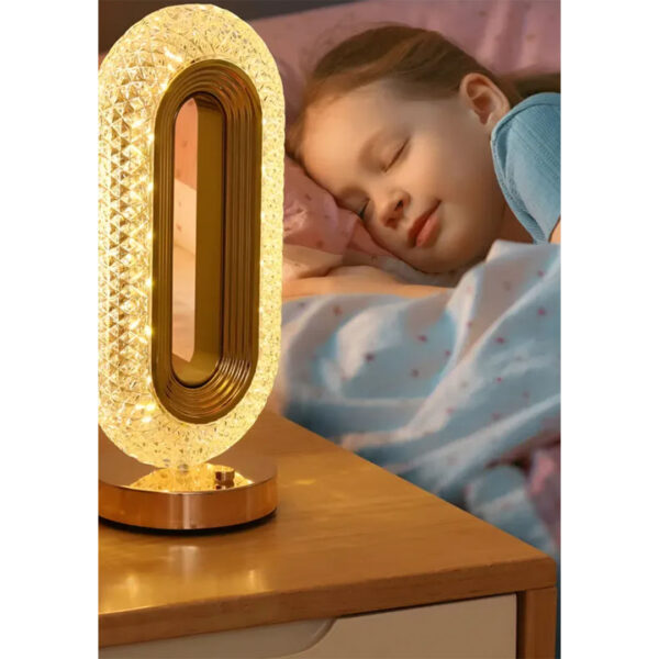 Lámpara de Mesa - Velador LED–Simil Cristal .USB–Táctil-Recargable Modelo Chicago