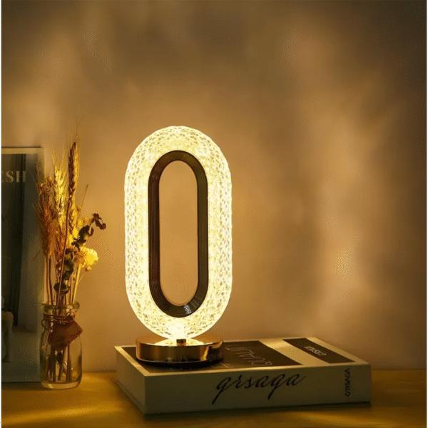 Lámpara de Mesa - Velador LED–Simil Cristal .USB–Táctil-Recargable Modelo Chicago