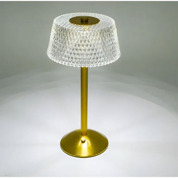 Lámpara de Mesa - Velador LED–Simil Cristal .USB–Táctil-Recargable Modelo Milan