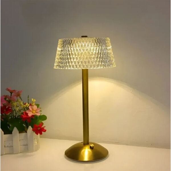 Lámpara de Mesa - Velador LED–Simil Cristal .USB–Táctil-Recargable Modelo Milan