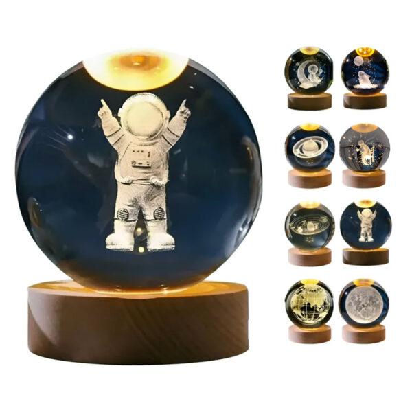 Esfera Magica Cristal 3d Led Luz De Noche USB