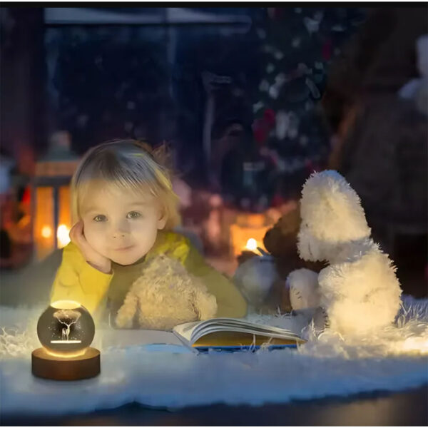 Esfera Magica Cristal 3d Led Luz De Noche USB