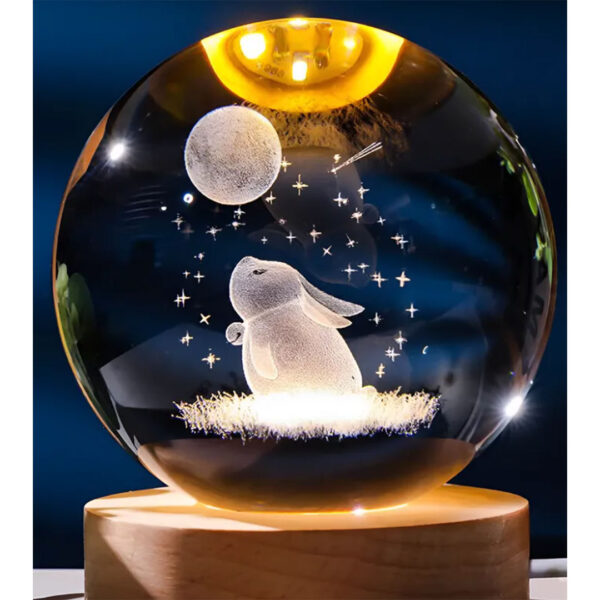 Esfera Magica Cristal 3d Led Luz De Noche USB