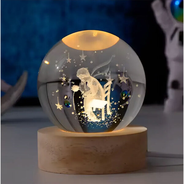 Esfera Magica Cristal 3d Led Luz De Noche USB