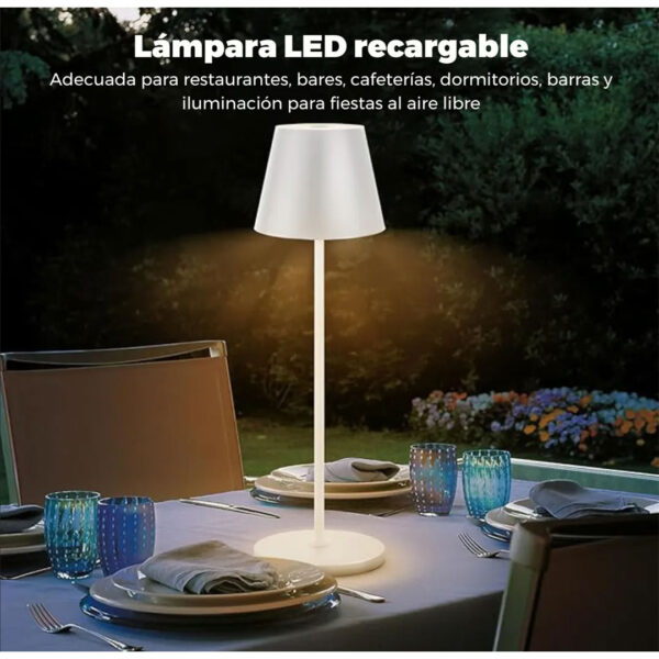 Lámpara LED de Mesa Recargable Táctil Regularble.