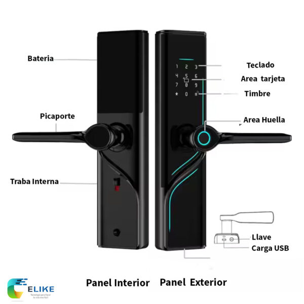 Cerradura Inteligente Elike Glasgow Wifi Tuya Impermeable