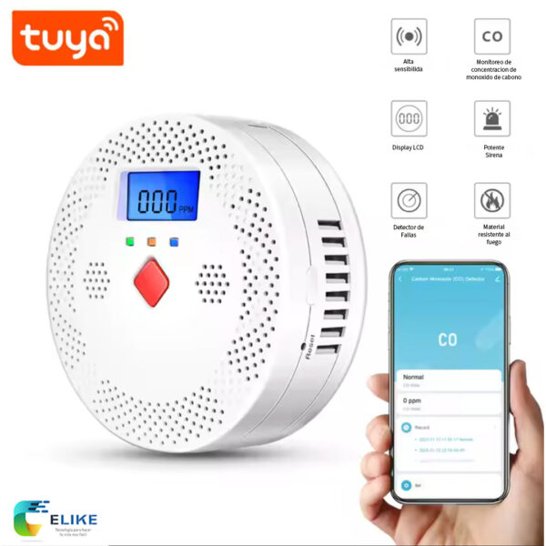 Detector Inteligente de Monóxido de Carbono WiFi con App Tuya