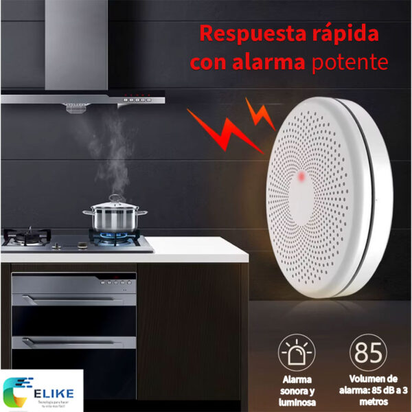 Detector inteligente de monóxido de carbono y humo WiFi Tuya