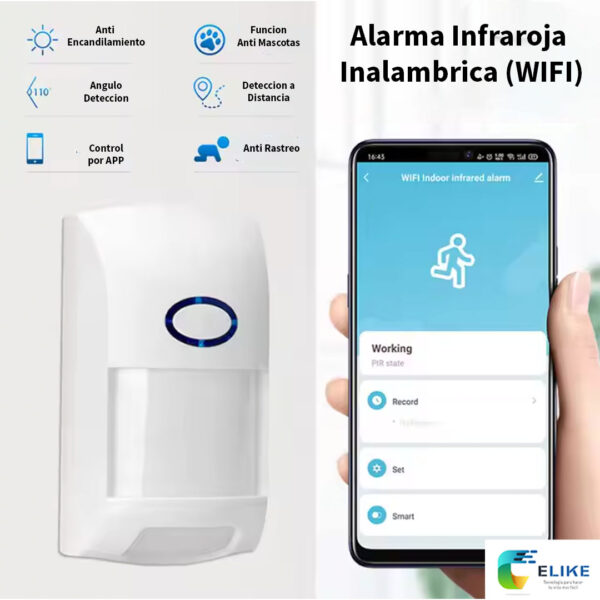 Sensor Movimiento  Pir Wifi Tuya Inalámbrico Anti Mascotas