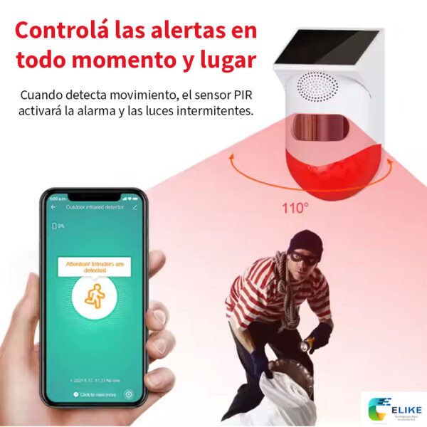 Sensor movimiento Alarma -  Solar WiFi exterior