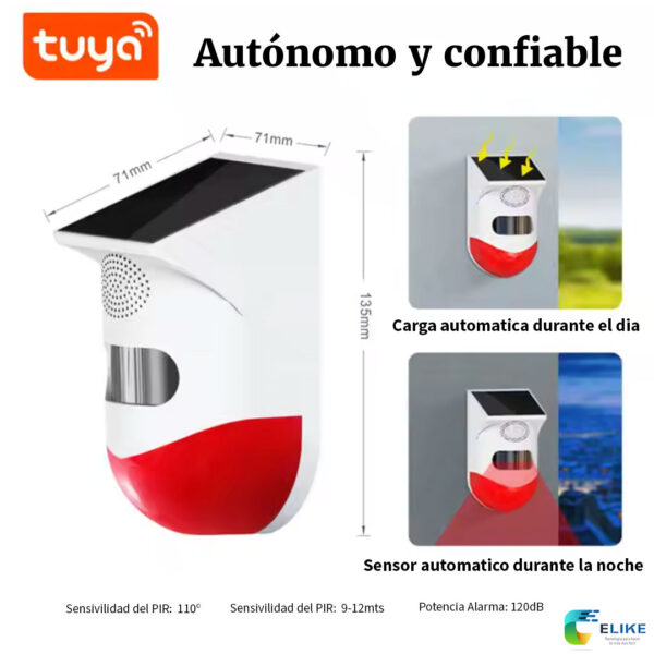 Sensor movimiento Alarma -  Solar WiFi exterior