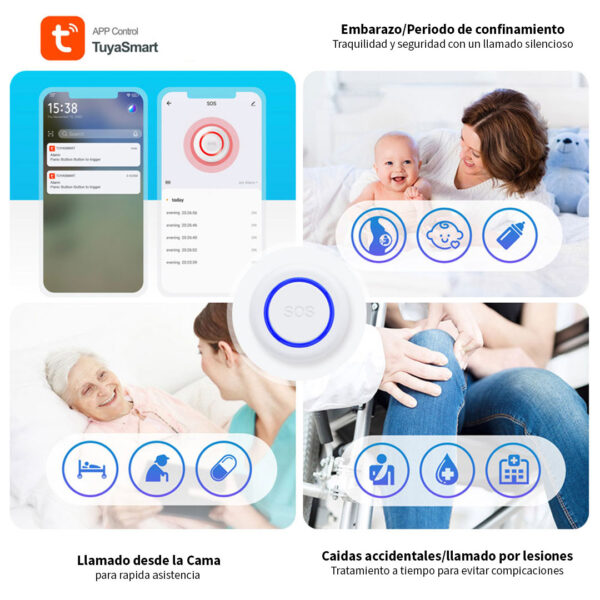 Boton Emergencia SOS Wifi Antipanico App Tuya