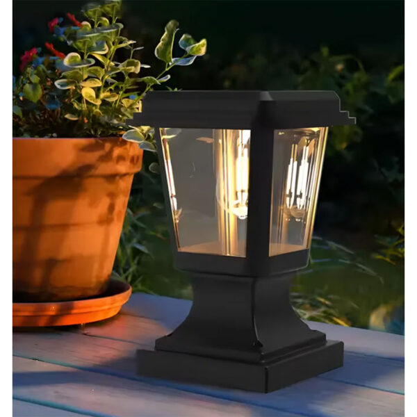 Farol Solar Led Calido - Poste / Baranda Cuadrado