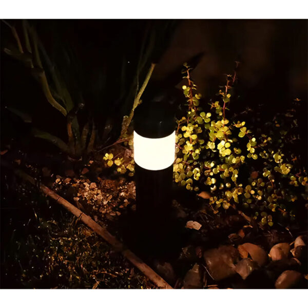 Estaca Solar LED Jardín – Acero Inoxidabe Negro – Cálida – 37,5 cm