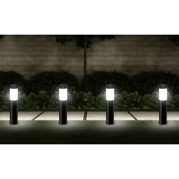 Estaca Solar LED Jardín – Acero Inoxidabe Negro – Cálida – 37,5 cm