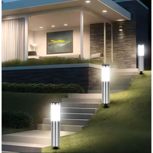 Estaca Solar LED Jardín – Acero Inox – Cálida – 56,5 cm