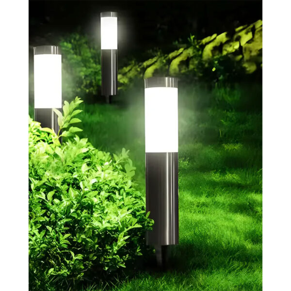 Estaca Solar LED Jardín – Acero Inox – Cálida – 56,5 cm