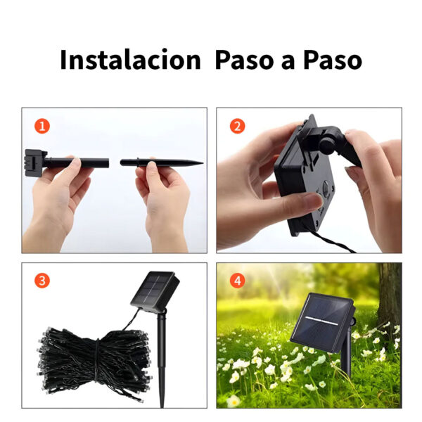 Guirnalda Solar LED 20mts – 200 Luces Bco Cálido
