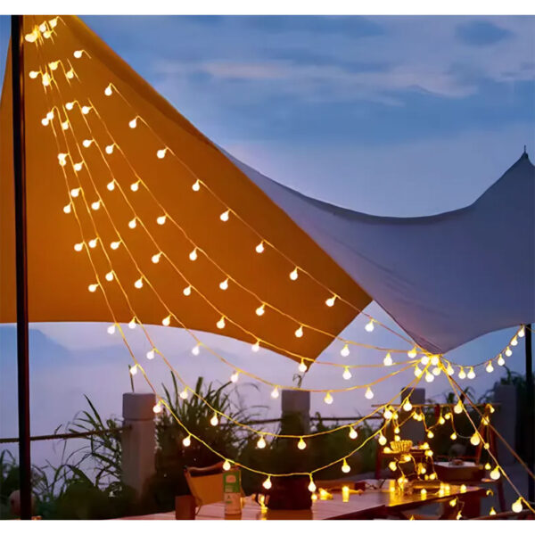 Guirnalda Solar LED 8.5 Mts – 50 Luces Bco Cálido- Exterior