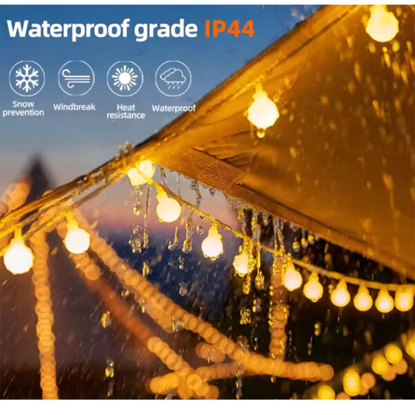Guirnalda Solar LED 8.5 Mts – 50 Luces Bco Cálido- Exterior