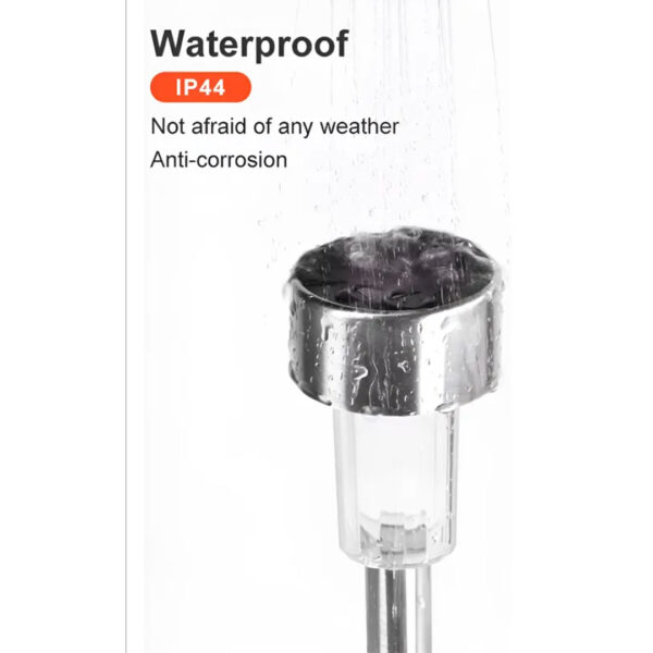 Estaca Solar Jardin Acero Inoxidable -  40cm - luz Calida - Pack x 12