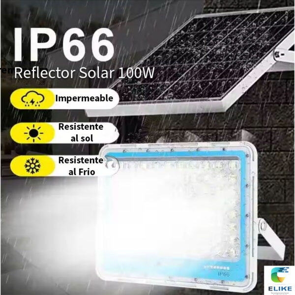 Reflector Solar Led 100w Con Control Remoto 15AH Aluminio - Elike35
