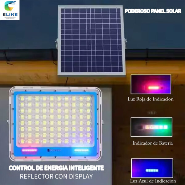 Reflector Solar Led 100w Con Control Remoto 15AH Aluminio - Elike35