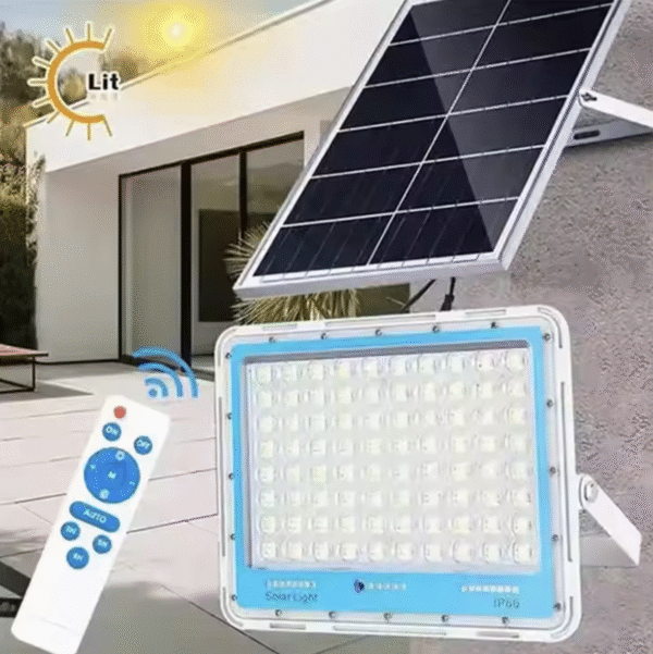 Reflector Solar Led 100w Con Control Remoto 15AH Aluminio - Elike35