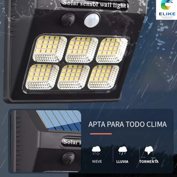 Potente Aplique Reflector Solar Led Con Sensor Mov. 40 Leds