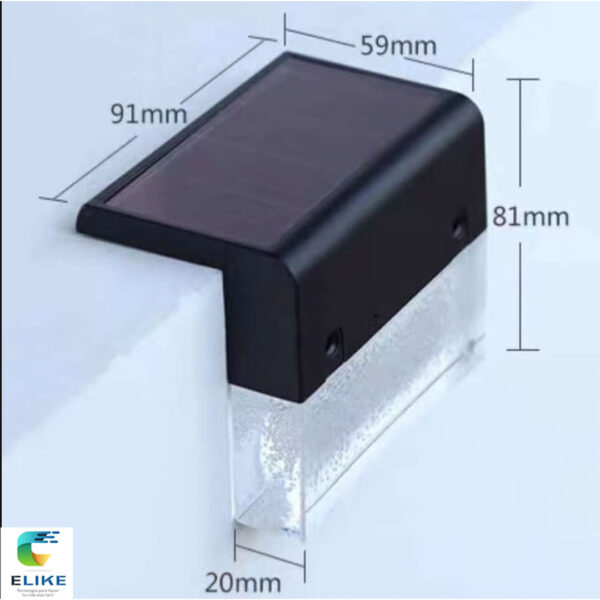 Luz solar LED exterior para jardín y escaleras.  Diseño Cristal - Pack x 2