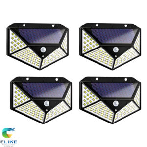 Pack x 4 Aplique Solar Reflector Exterior 100 Leds - Sensor Movimiento